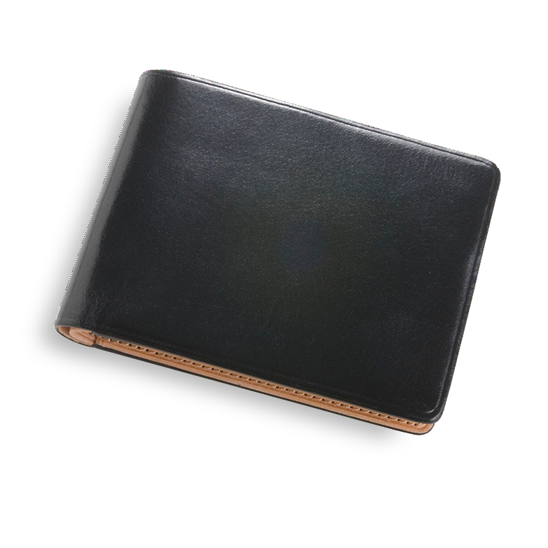 Men's dollar sized classic leather bi-fold wallet | Il Bussetto — Calame Palma